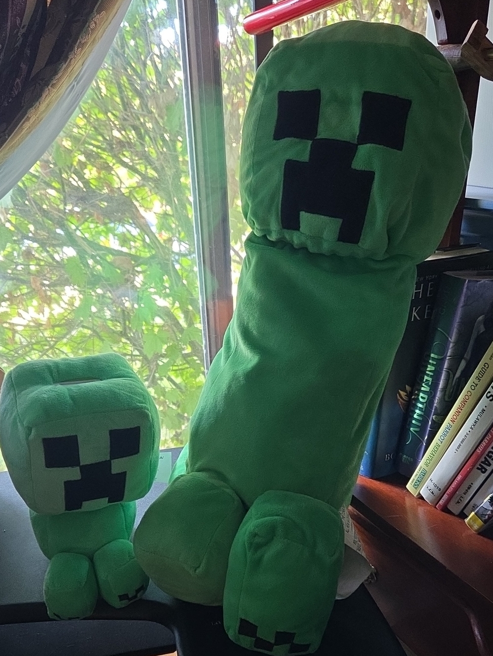 MINECRAFT 9” CREEPER Pixel Plush Coin Bank With 19" Plush CREEPER.